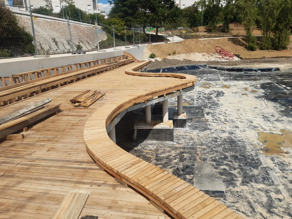 Réalisation du platelage sur ossature métallique